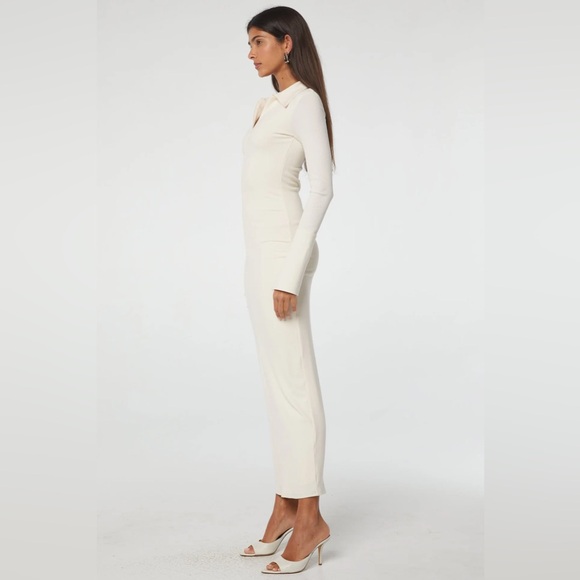 $235 THE LINE by K CANDELA MAXI RIBBED VANILLA CREAM JOAH BROWN REVOLVE SKIMS - Picture 8 of 16